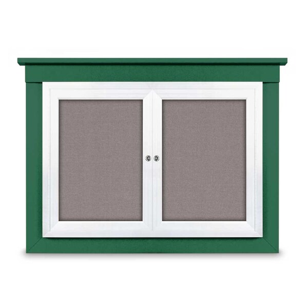 72"x36" 3-Door Enclosed Outdoor Letterboard, Hdr, Black Felt/Black